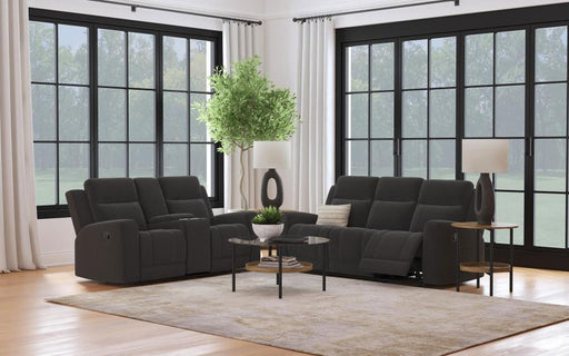 Brentwood Upholstered Reclining Sofa Set Dark Charcoal 2-piece