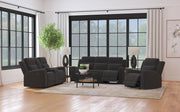 Brentwood Upholstered Reclining Sofa Set Dark Charcoal 3-piece
