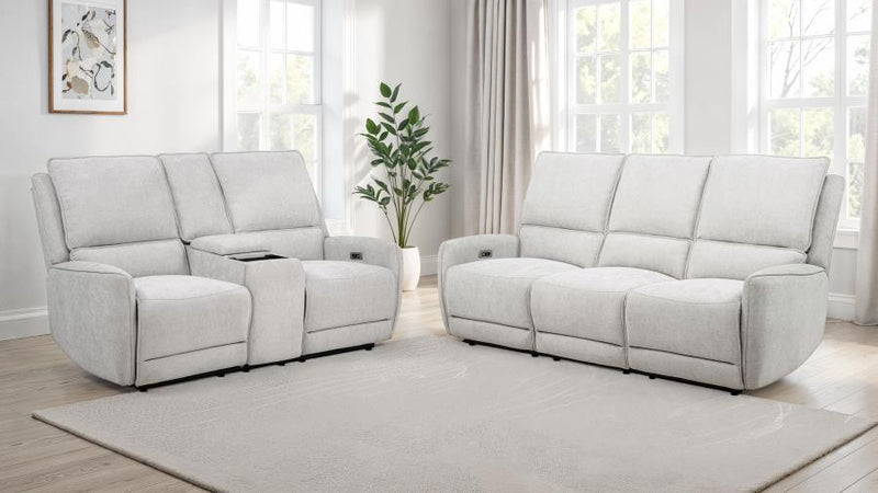 Sylmar Chenille Power Reclining Sofa Set Dove Grey 2-piece