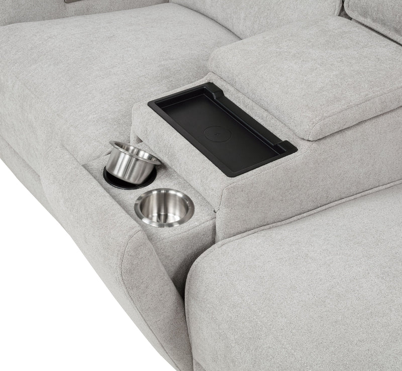 Sylmar Chenille Power Reclining Sofa Set Dove Grey