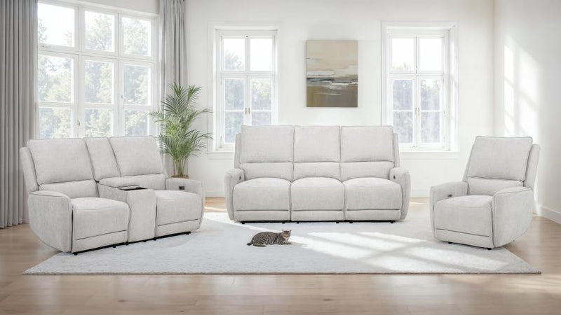 Sylmar Chenille Power Reclining Sofa Set Dove Grey 3-piece