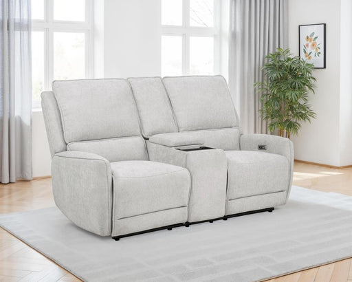 Sylmar Chenille Upholstered Power Reclining Loveseat Dove Grey Default Title