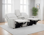 Sylmar Chenille Upholstered Power Reclining Loveseat Dove Grey