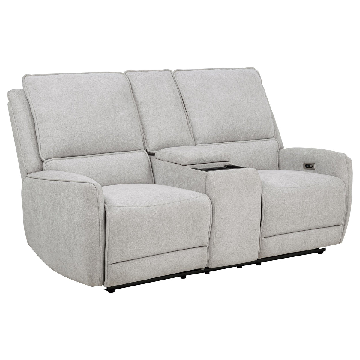 Sylmar Chenille Upholstered Power Reclining Loveseat Dove Grey
