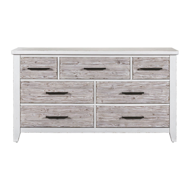 Backroads - 7 Drawer Dresser - Weathered White