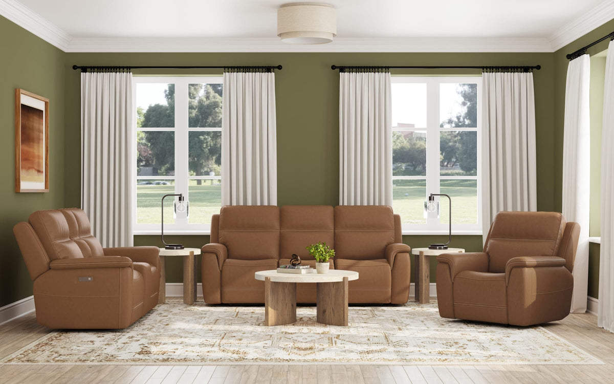 Flexsteel Sawyer Power Reclining Sofa with Power Headrests & Lumbar