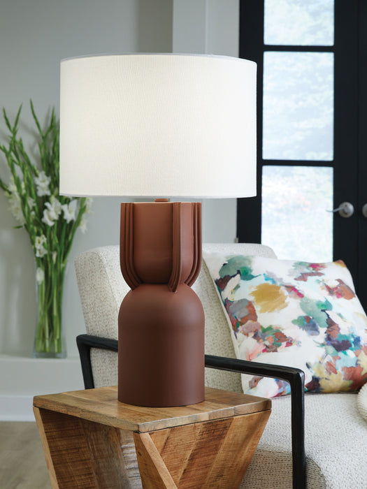 Rowandale - Brick Red - Metal Table Lamp