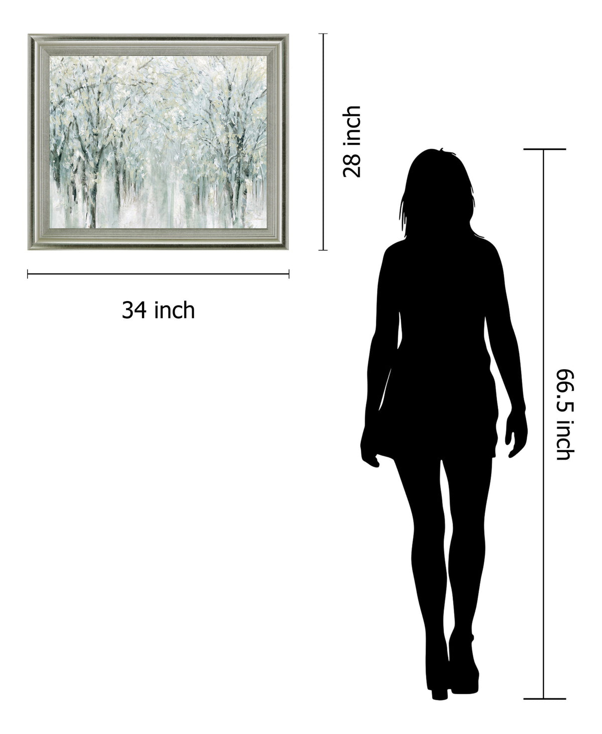 Frosted Grove - 28" x 34" Framed Wall Art - Gray