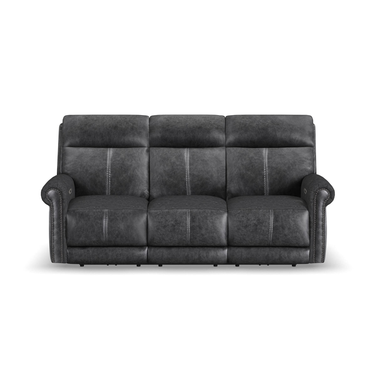 Flexsteel Alexander Power Reclining Sofa with Console, Power Headrest & Lumbar