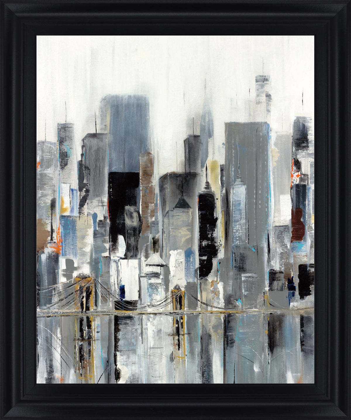 Misty Metropolis - 28" x 34" Framed Wall Art - Gray