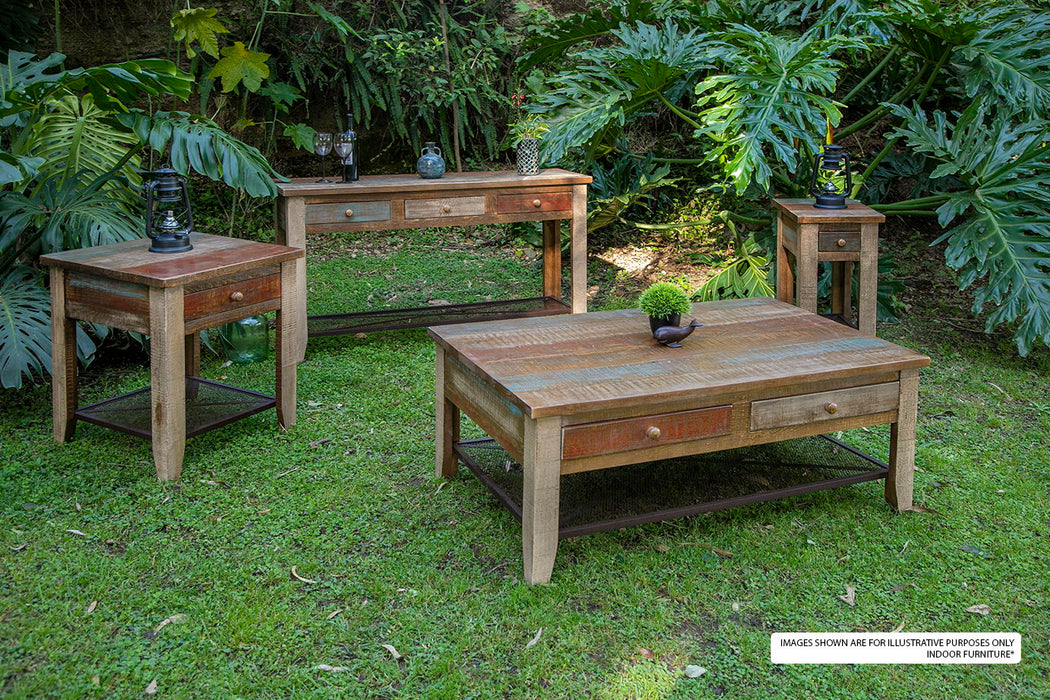 Antique - 3 Drawers Sofa Table - Multicolor