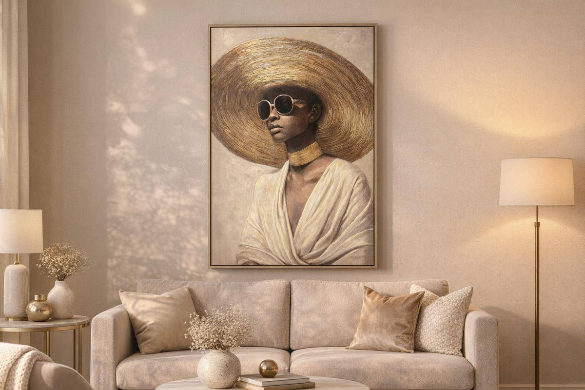 Sunlit Muse II Hand-Embellished Canvas In Frame - Beige / Brown