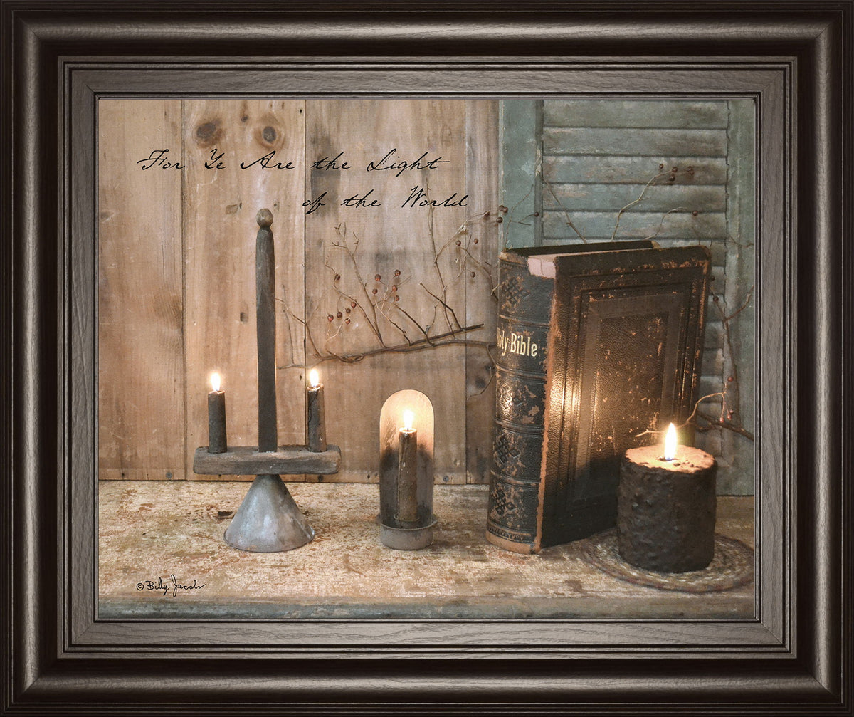 For Ye Are The Light By Billy Jacobs - Framed Print Wall Art - Light Brown