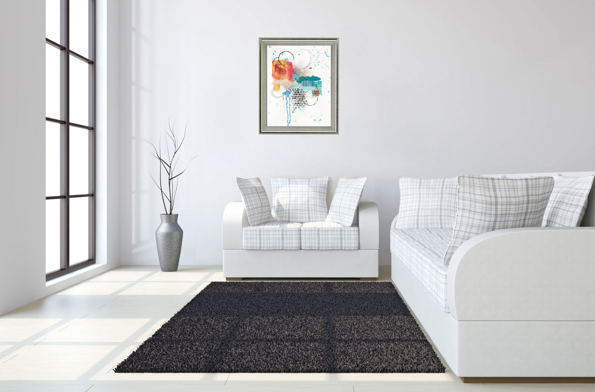 Urban Splash - 28" x 34" Framed Wall Art - White