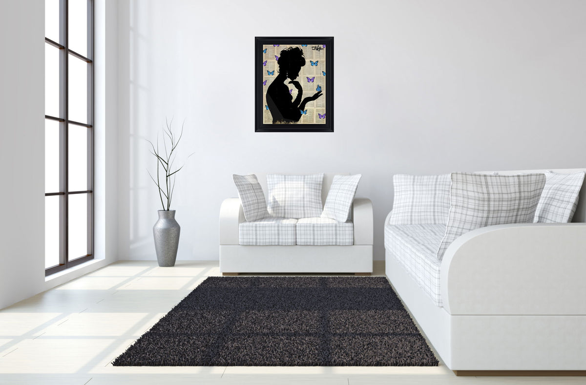 Whimsical Silhouette - 28" x 34" Framed Wall Art - Black