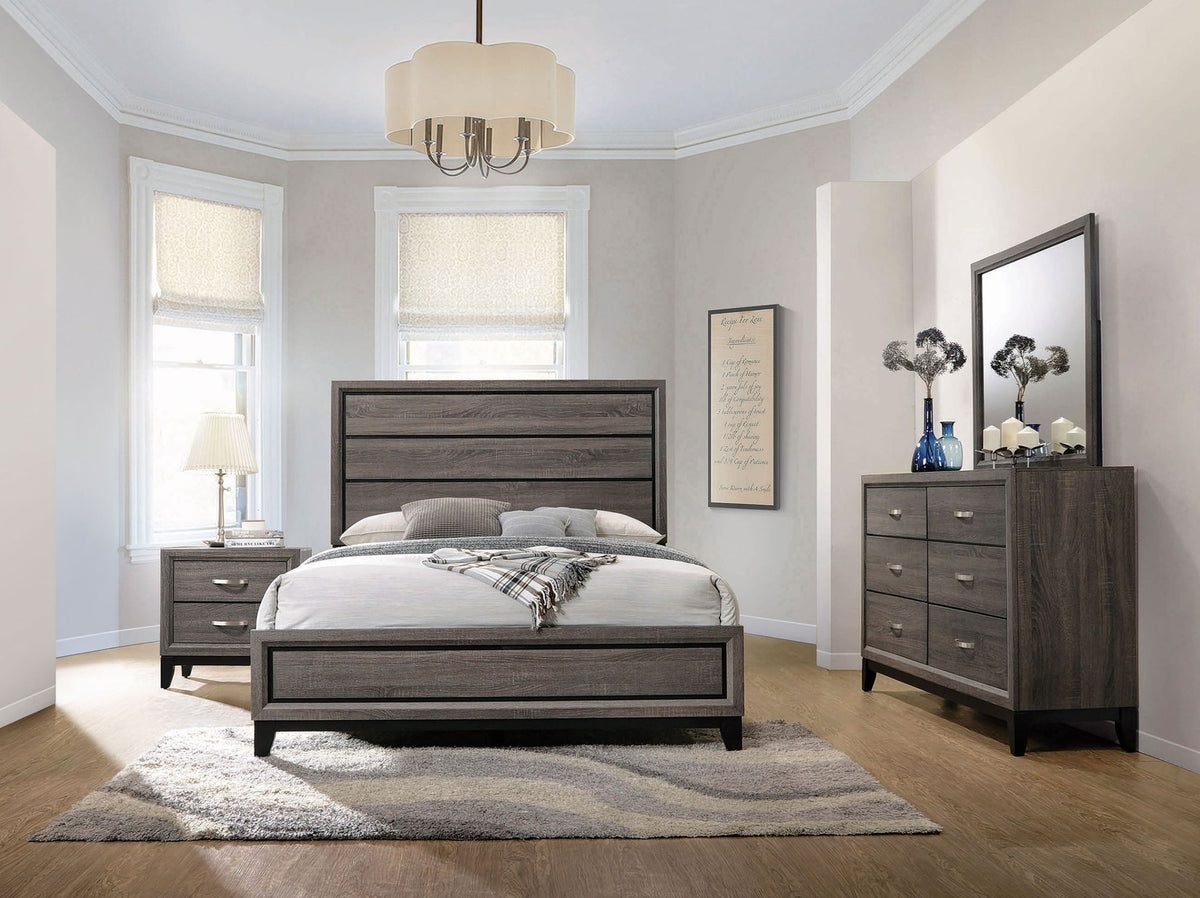 Watson Four-piece Eastern King Bedroom Set Grey Oak