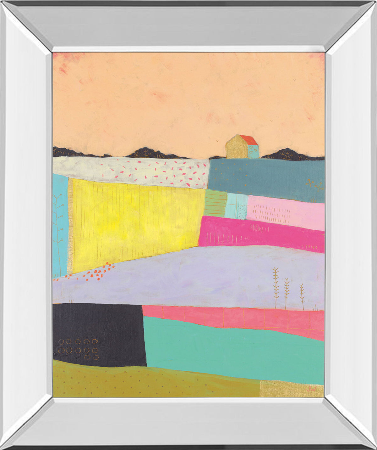 Live Colorfully-Applique By Joelle Wehkamp - Mirror Framed Print Wall Art - Yellow
