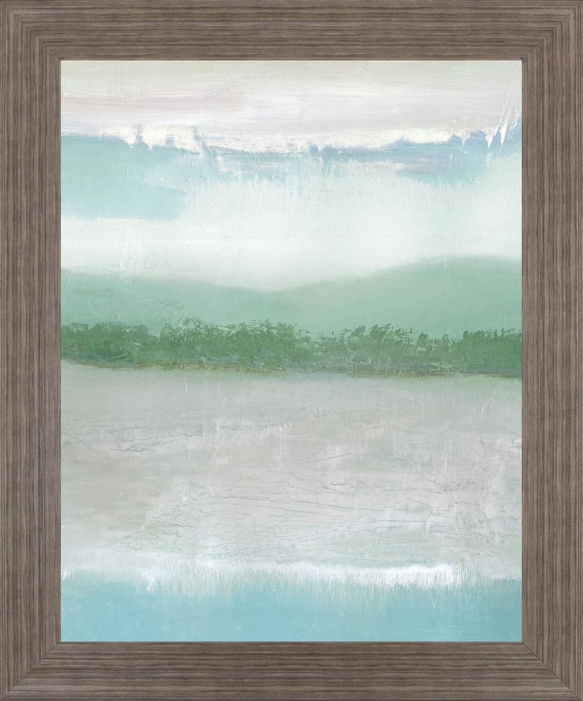 Tranquil Horizon - 28" x 34" Framed Wall Art - Green