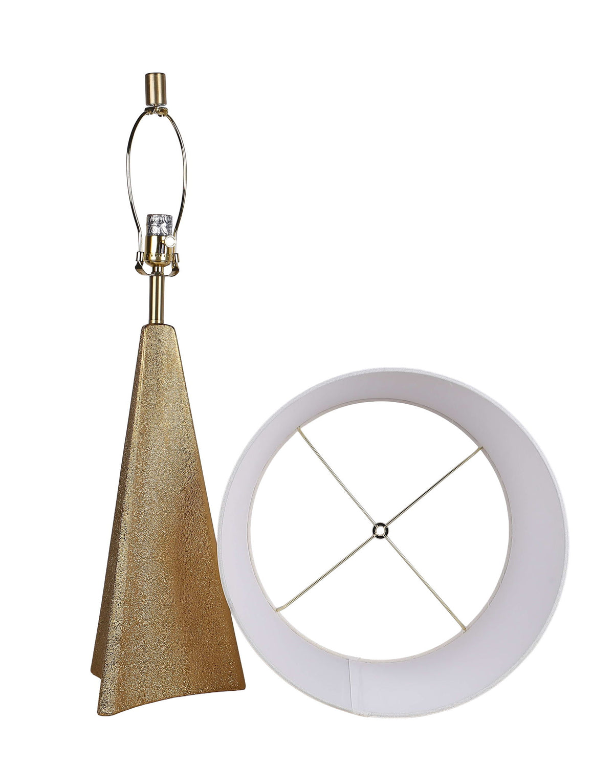 "Golden Apex" Ceramic Table Lamp (Set of 2) - Electroplated Gold