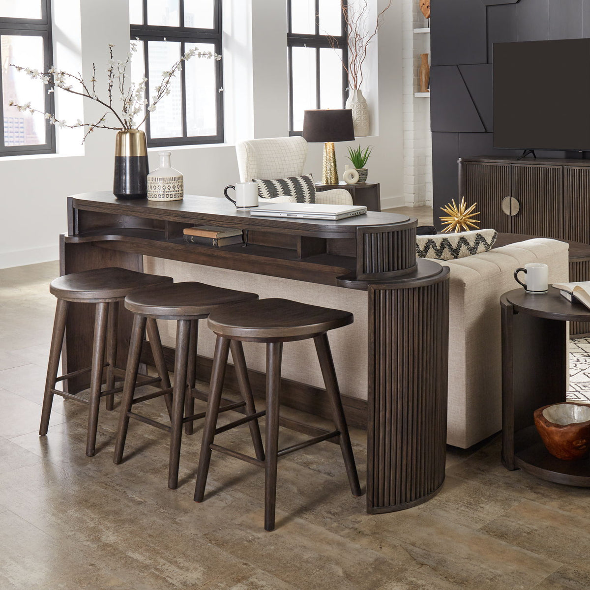 City View - Console Stool - Coffee Bean