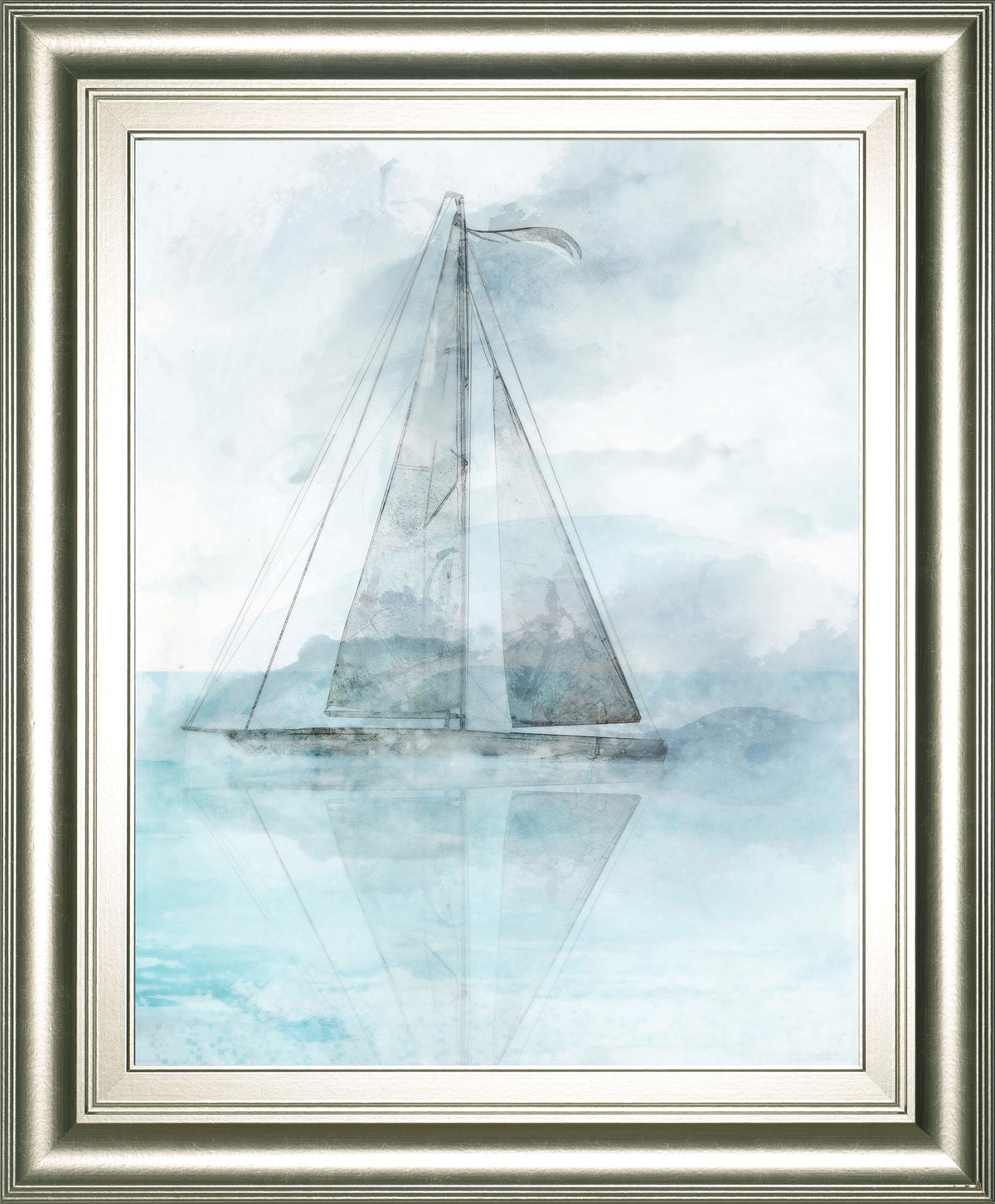 Sailing Boat II By Ken Roko - Framed Print Wall Art - Silver