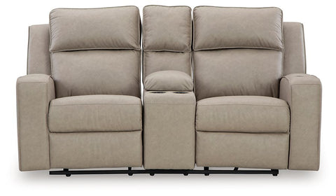 Lavenhorne Reclining Loveseat with Console - Pebble