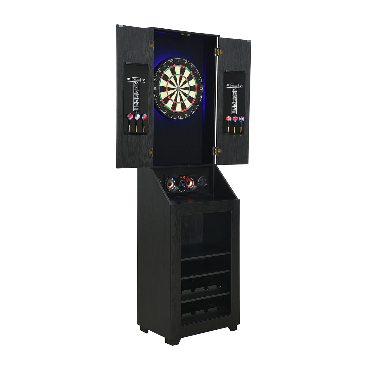 Hurricanes - Dartboard Cabinet With Speaker And LED - Black