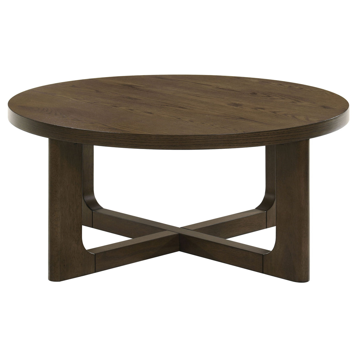 Kessler Round Sculptural Wood Coffee Table Brown