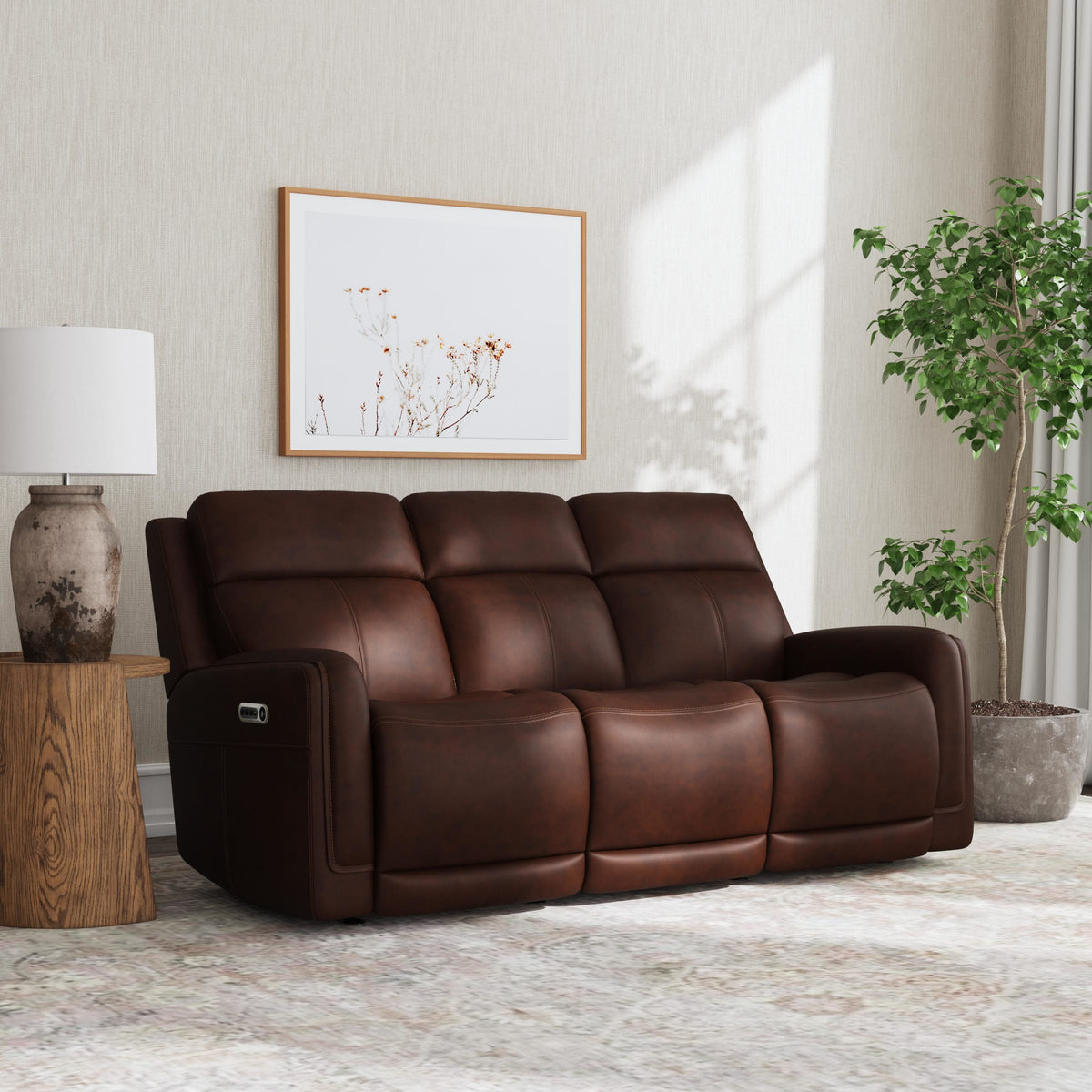 Flexsteel Alister Power Gliding Sofa with Power Headrests & Lumbar