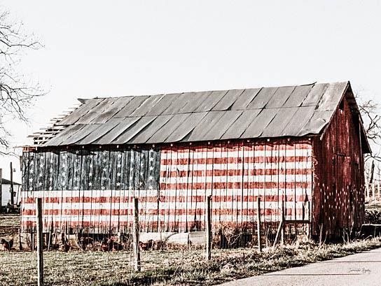American Flag Barn By Jennifer Rigsby - Gray