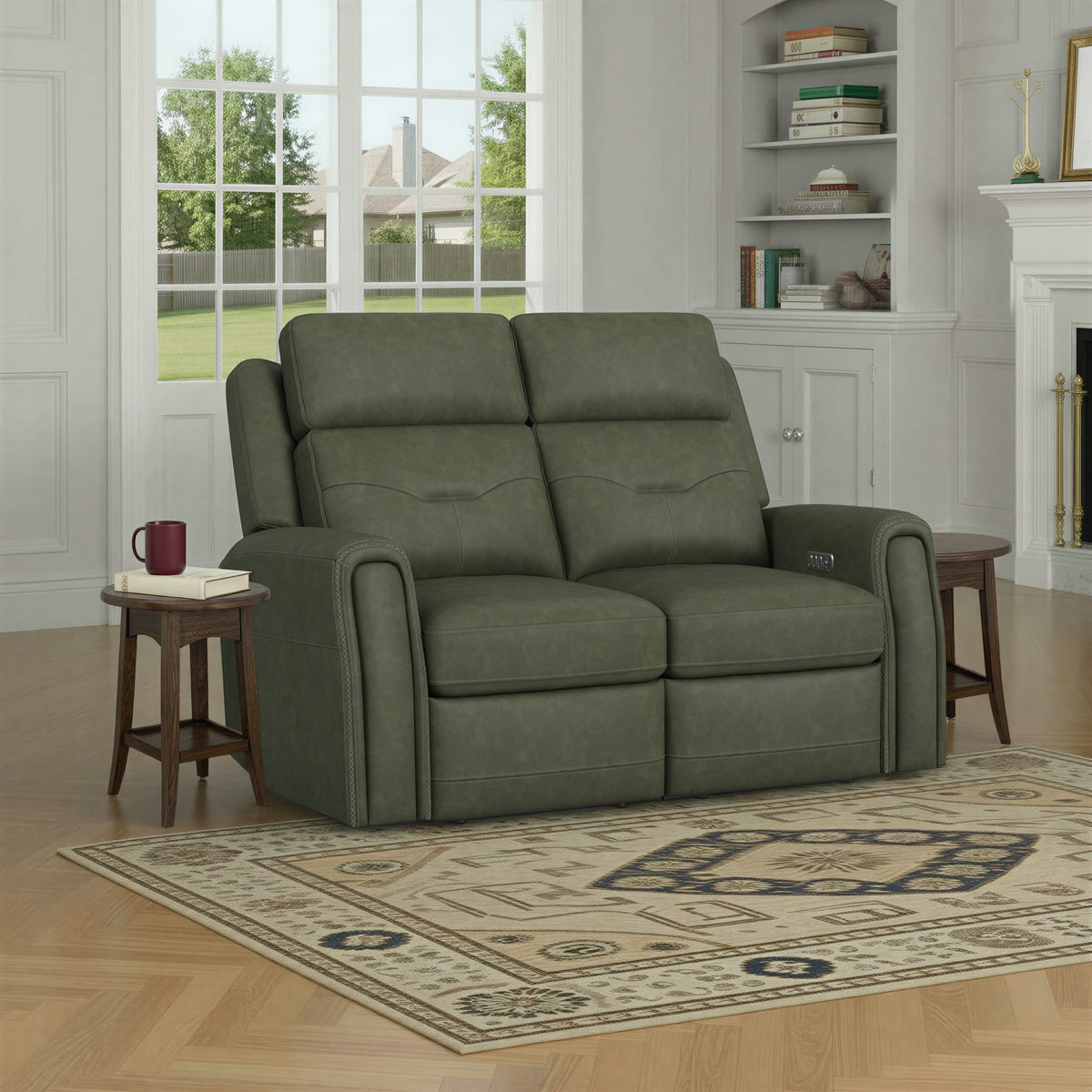 Flexsteel Felix Power Reclining Loveseat with Power Headrest, Lumbar, Heat & Massage