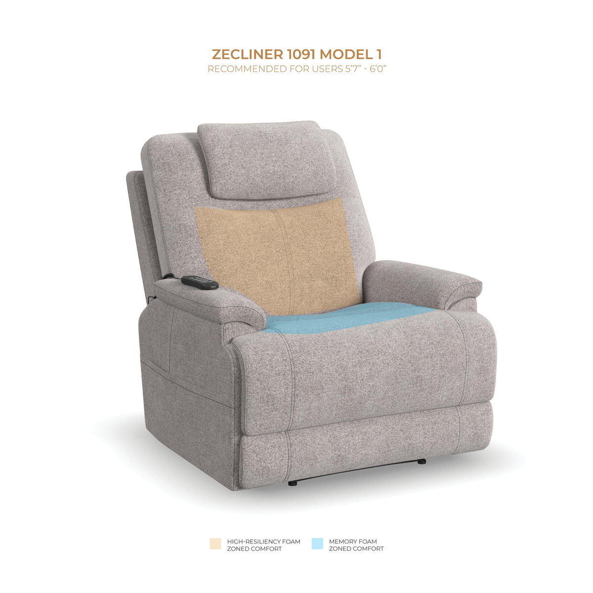 Flexsteel Zecliner Model 1 Power Sleep Recliner with Power Headrest & Lumbar
