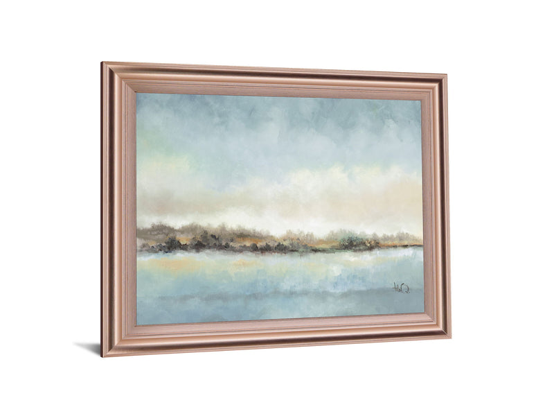 Mist Over Water - 28" x 34" Framed Wall Art - Light Blue