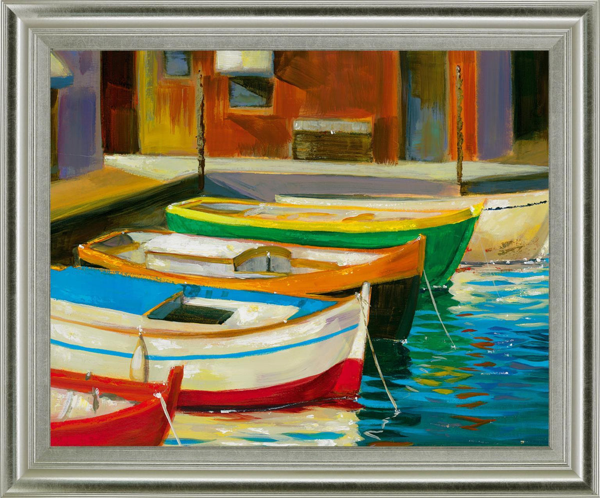 Harbor Glow - 28" x 34" Framed Wall Art - Blue