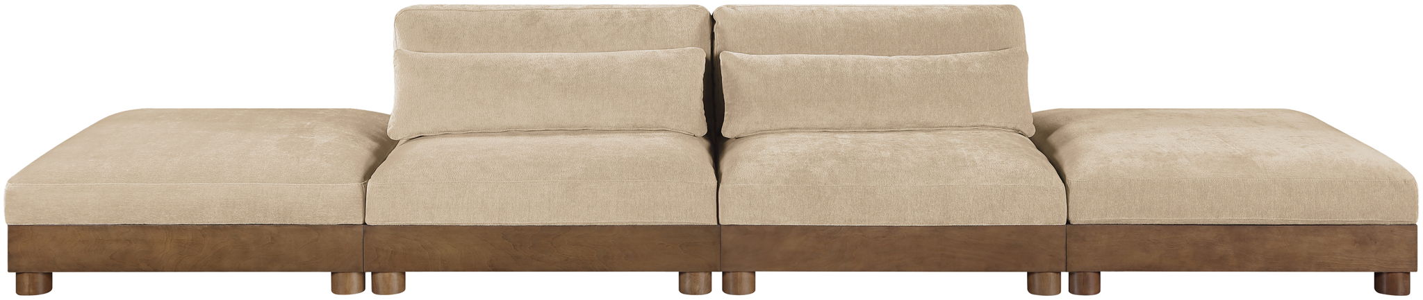 Turin - 4 Pieces 160 " Fabric Upholstered Modular Sofa