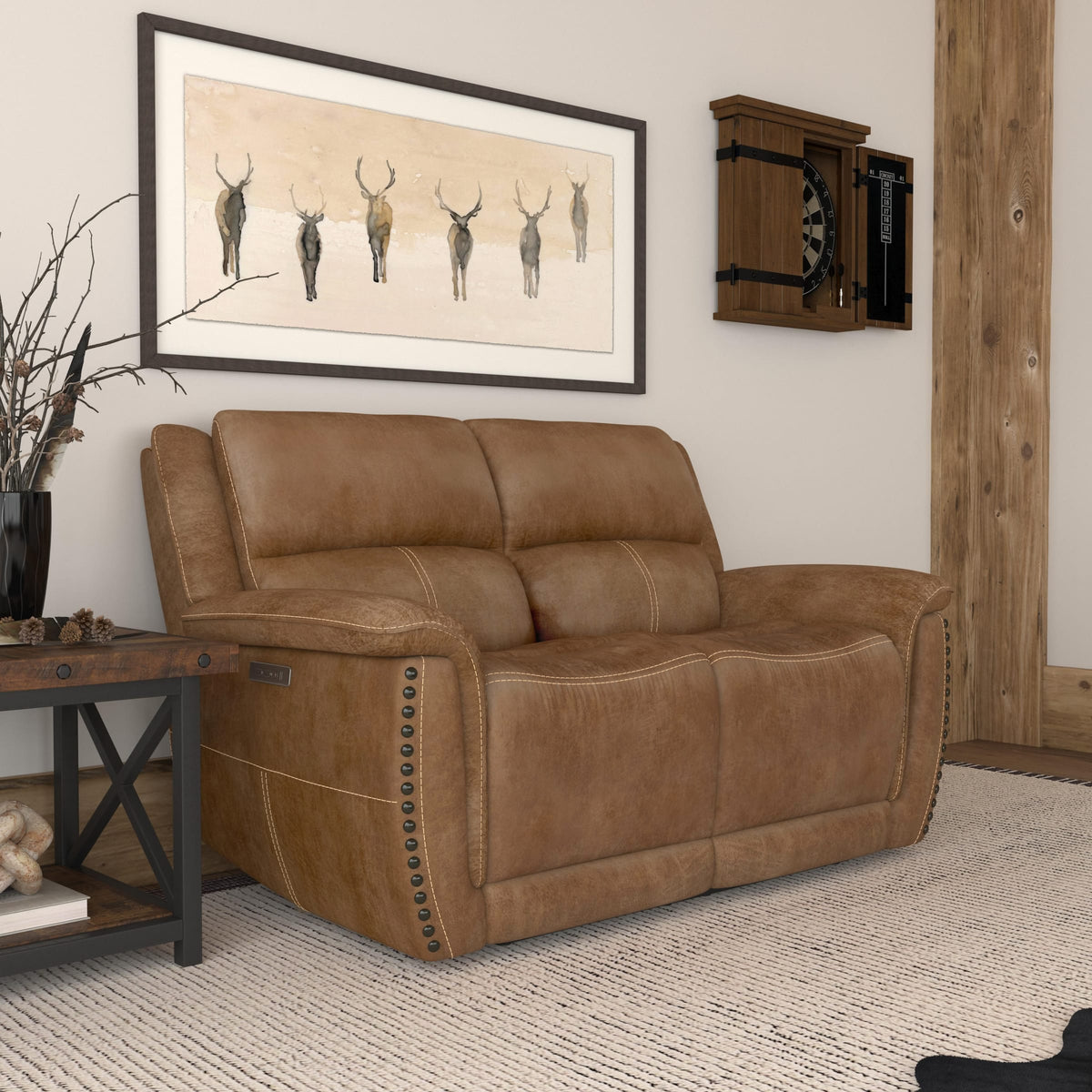Flexsteel Beau Power Reclining Loveseat with Power Headrests
