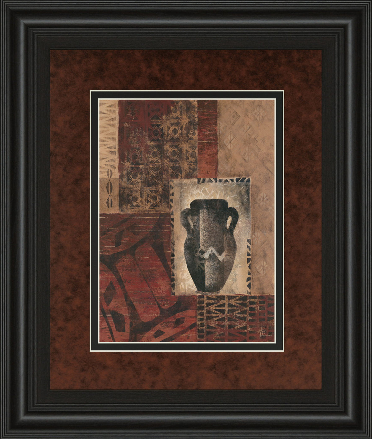 Artifact Revival Il By Maria Donovan - Framed Print Wall Art - Dark Red