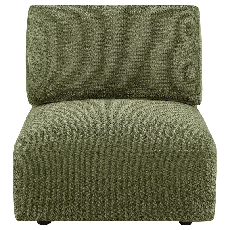 Elysia Chenille Upholstered Modular Armless Chair Green