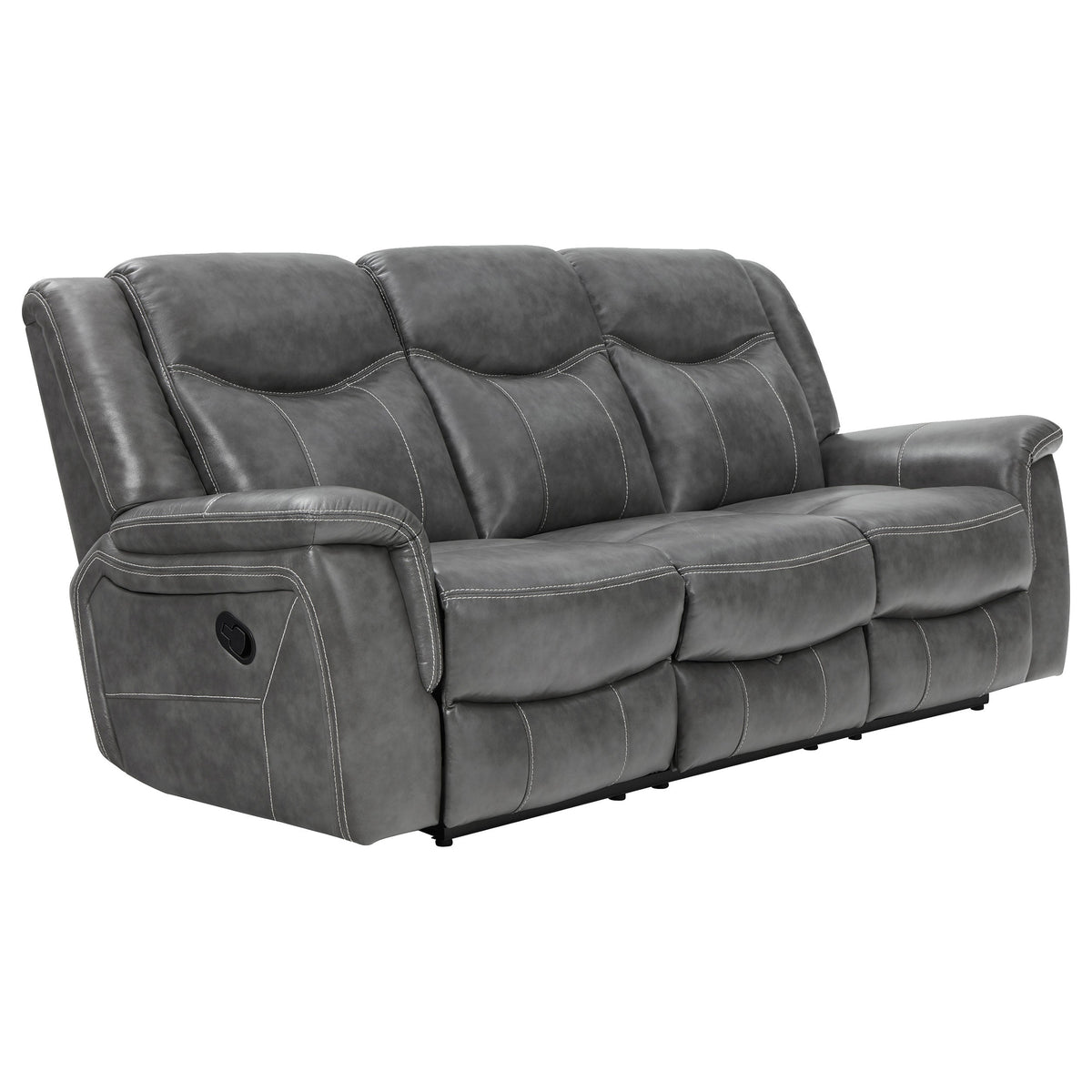 Conrad Upholstered Padded Arm Motion Sofa Set Grey