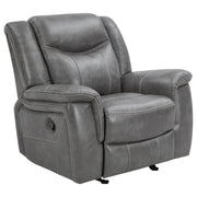Conrad Upholstered Padded Arm Motion Sofa Set Grey
