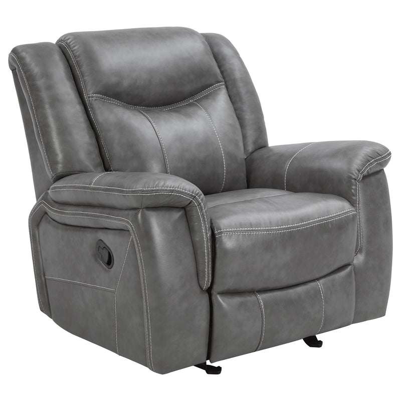 Conrad Upholstered Padded Arm Motion Sofa Set Grey