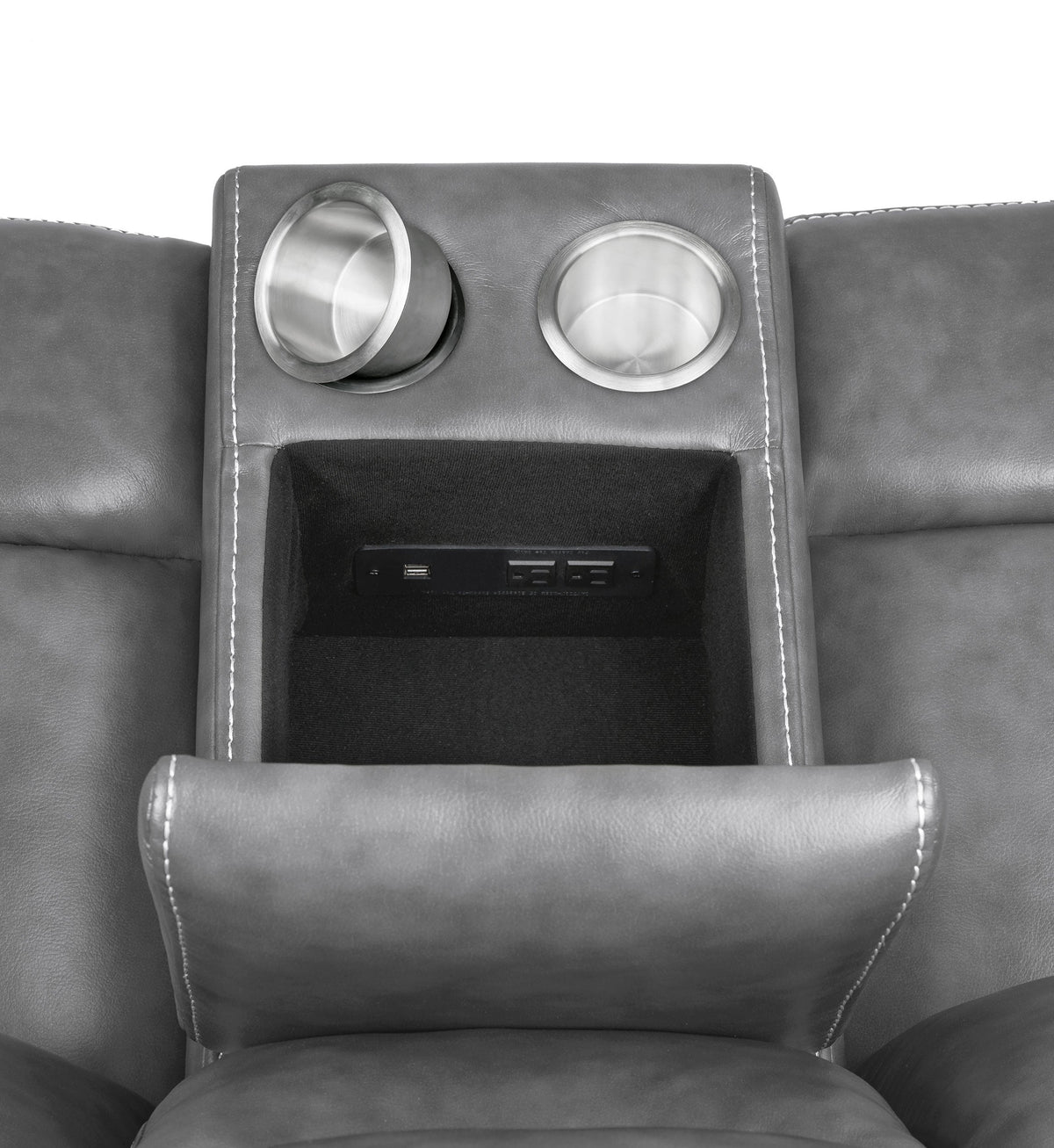 Conrad Upholstered Padded Arm Motion Sofa Set Grey