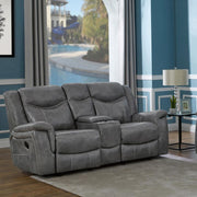 Conrad Upholstered Padded Arm Glider Loveseat Grey Default Title