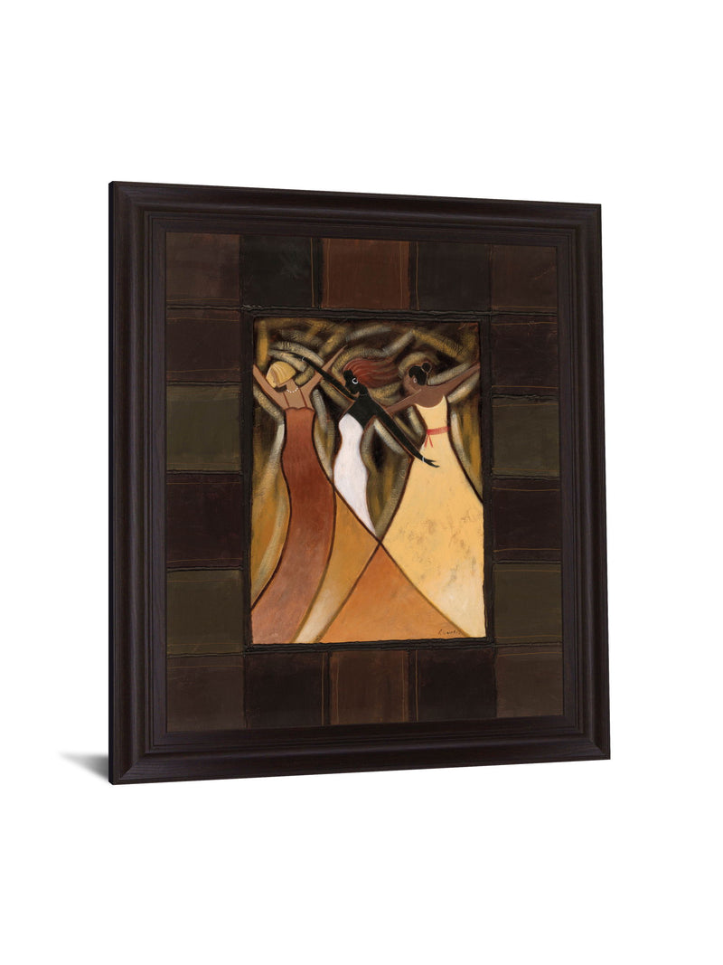 Rhythmic Grace - 28" x 34" Framed Wall Art - Dark Brown