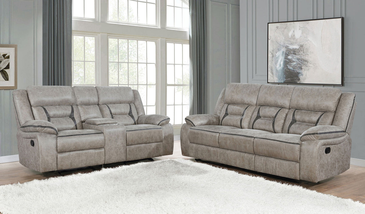 Greer Upholstered Reclining Sofa Set