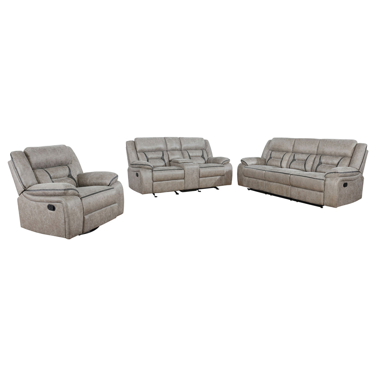 Greer Upholstered Reclining Sofa Set
