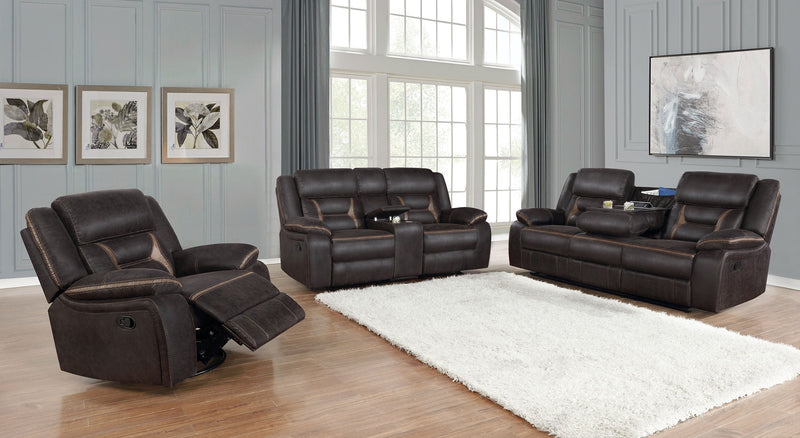 Greer Upholstered Reclining Sofa Set
