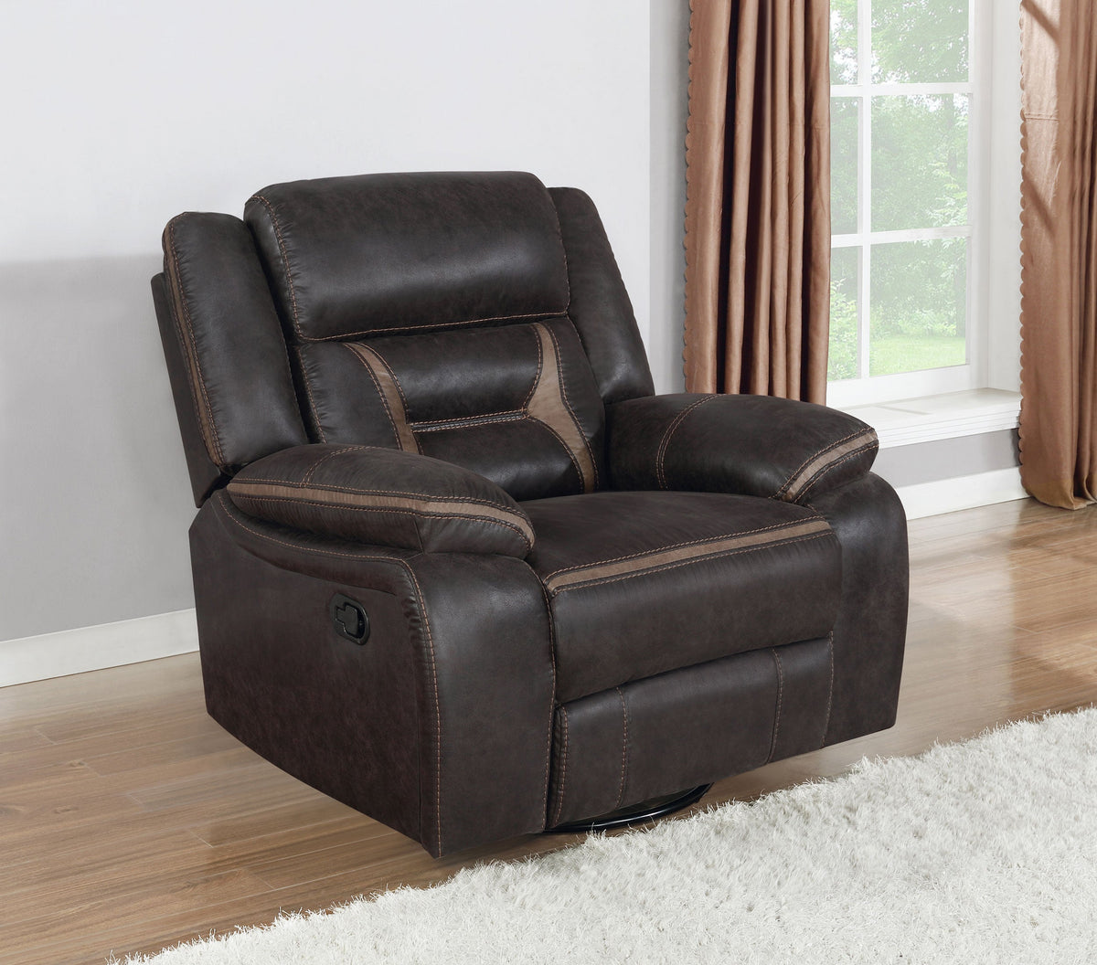 Greer Upholstered Swivel Glider Recliner Chair