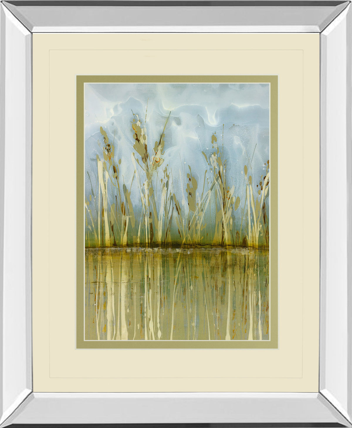 Allure By Hollack - Mirror Framed Print Wall Art - Beige