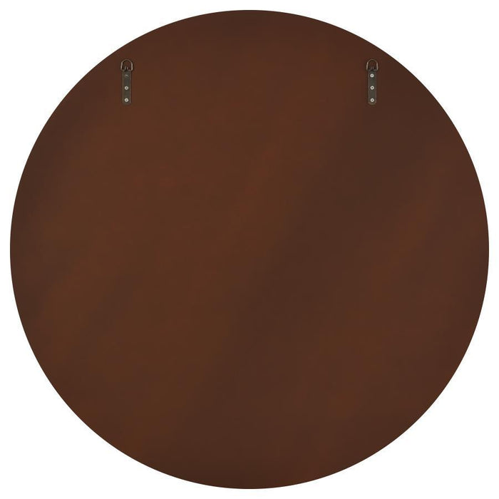 Dexter - Round Reeding Frame Wall Mirror - Brown